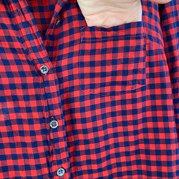 J. Crew Boy Fit Red Tartan Plaid Flannel Shirt - Picture 6 of 10